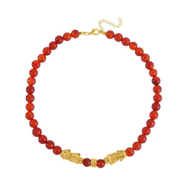 Rote Achat-Halskette, 45 cm - 250 ct. image number 0