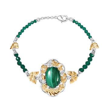 EVER TRUE AAA Malachit, Verde Onyx Armband ca. 19 cm Nickelfreies Messing Zweifarbige Beschichtung ca. 23.25 ct