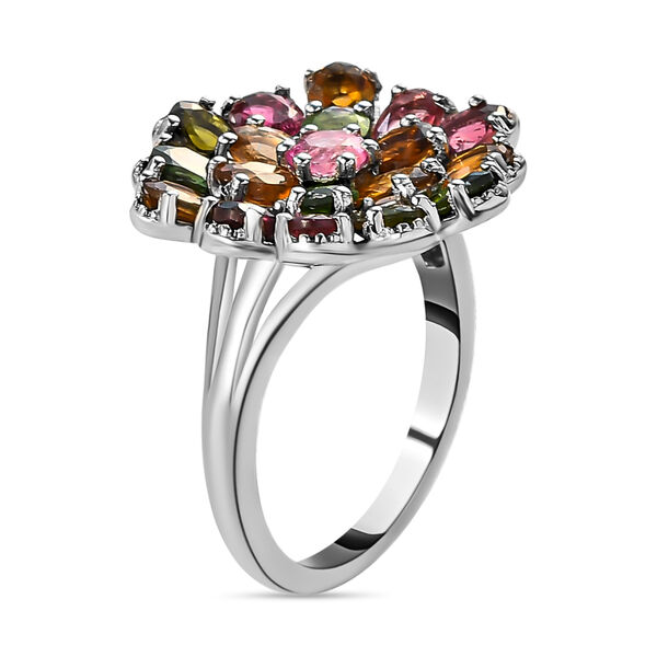 Mehrfach-Turmalin Ring, 925 Silber platiniert  ca. 3,17 ct image number 5