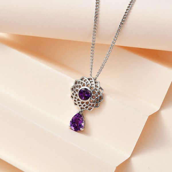 AA Marokkanischer Amethyst Schmuckset 925 Silber platiniert ca. 2,25 ct. image number 2