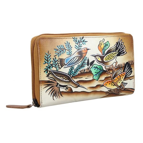 SUKRITI &ndash; handbemalte Echtleder Brieftasche, braun image number 3