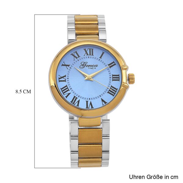 GENOA - Uhr mit Automatikwerk Dandong und Zifferblatt in Blau-Gold,sportlich-elegantes Design, bicolor image number 8