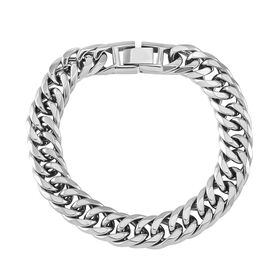 Panzerarmband, Hochglanzpoliert, Reiner Edelstahl, Silberfarben, ca. 21 cm ca. 43,00g