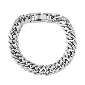 Panzerarmband, Hochglanzpoliert, Reiner Edelstahl, Silberfarben, ca. 21 cm ca. 43,00g