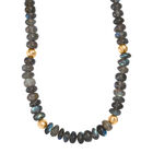 D'Joy AAA Labradorit Halskette ca. 45 cm + 5 cm Extender, 925 Silber 750 Gelbgold Vermeil ca. 150,00 ct.