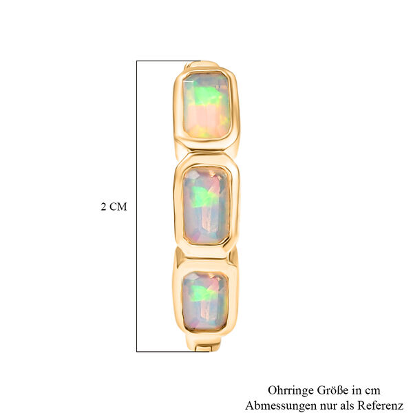 D'Joy AA Natürlicher, äthiopischer Welo Opal Ohrringe 925 Silber Gelbes Gold ca. 1.34 ct image number 5