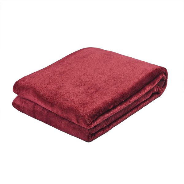 Premium Kuscheldecke aus 100% Mikrofaser, 450 gsm, Größe: 150x220 cm, burgund image number 2
