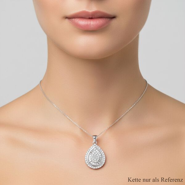 Lustro Stella Weißer Zirkonia Anhänger 925 Silber rhodiniert image number 2