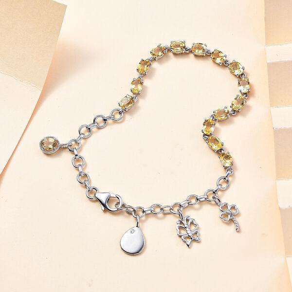 Citrin und Zirkon-Charm-Armband, 19cm - 5,06 ct. image number 2