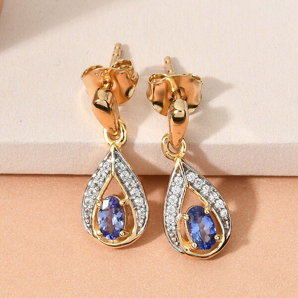 AA Tansanit und Zirkon Ohrh&auml;nger - 0,75 ct. image number 2