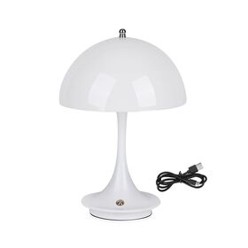 Kabellose Retro Pilz- Designerlampe  mit 3 Lichteinstellungen, weiß