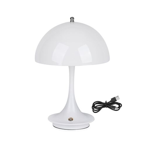 Kabellose Retro Pilz- Designerlampe  mit 3 Lichteinstellungen, weiß image number 0