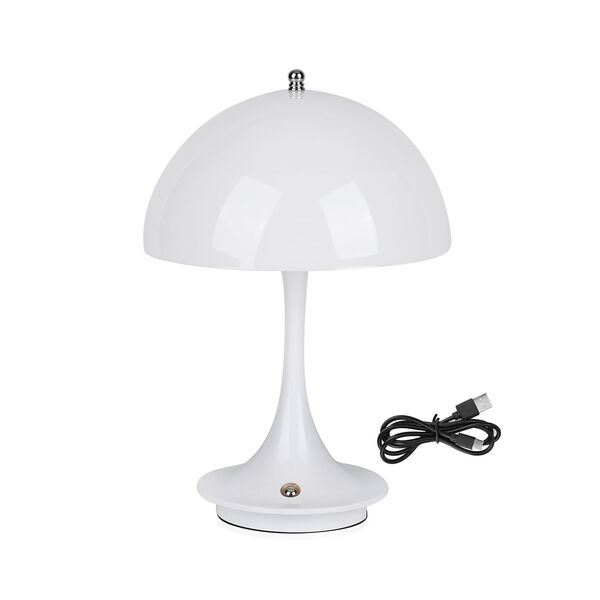 Kabellose Retro Pilz- Designerlampe  mit 3 Lichteinstellungen, weiß image number 0