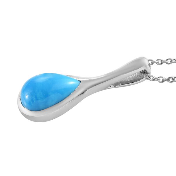 Natürlicher Sleeping Beauty Türkis-Solitär-Anhänger mit Kette in Silber, 2,36 ct. image number 4