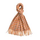 Karierter Schal mit Fransen, 70x180cm, Orange