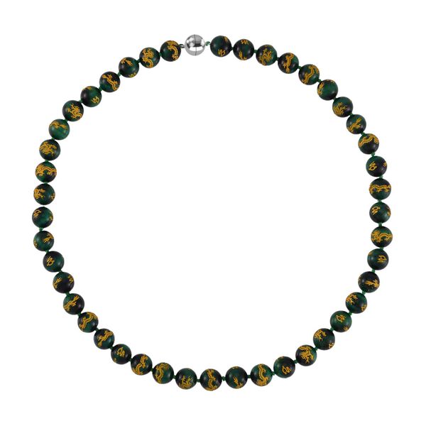 Gr&uuml;ne Tigerauge-Halskette, 50 cm - 335 ct. image number 2