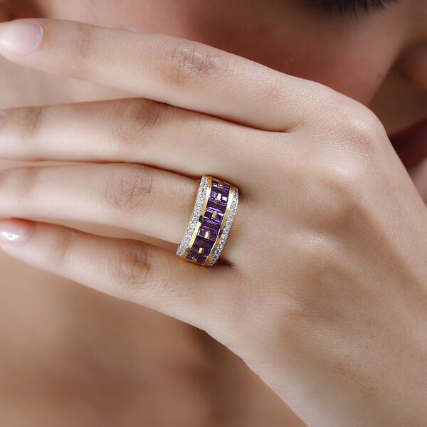 Afrikanischer Amethyst Ring, 925 Silber vergoldet (Gr&ouml;&szlig;e 16.00) ca. 2.30 ct image number 2