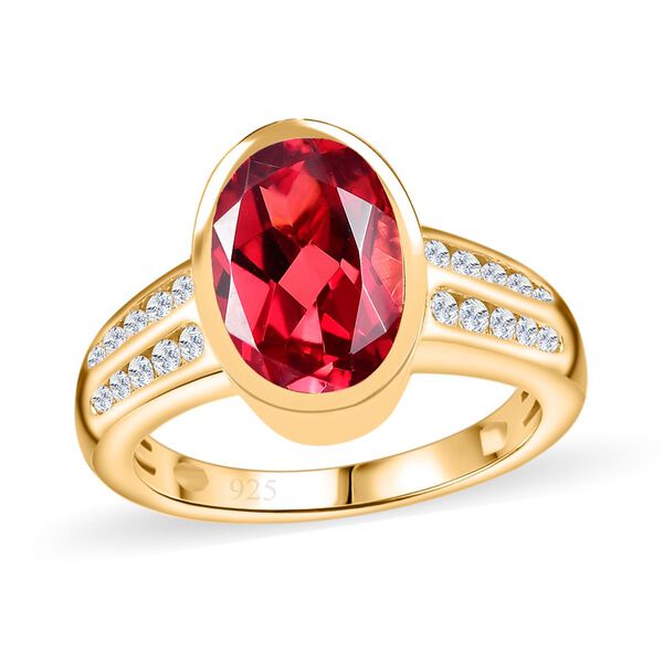 Labor Padparadscha Saphir und Zirkon Ring - 5,56 ct. image number 4