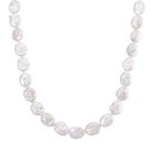 D'Joy Weiße Keshi Perle Halskette ca. 45 cm mit 5 cm extender, 925 Silber vergoldet