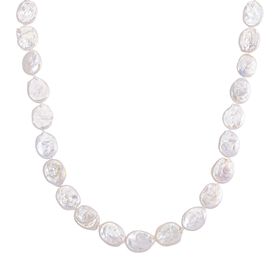 D'Joy Weiße Keshi Perle Halskette ca. 45 cm 925 Silber vergoldet