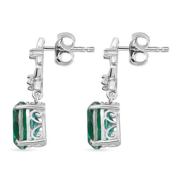 Smaragd Triplett-Quarz und Zirkon Ohrringe - 6,01 ct. image number 4