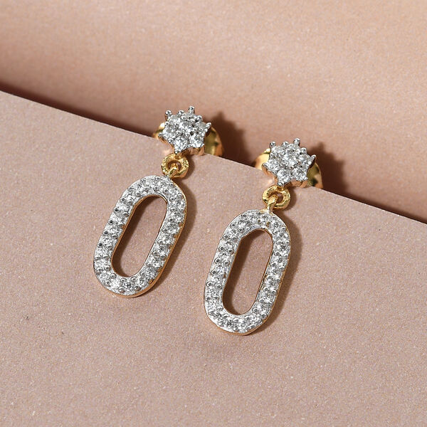 88 Facetten Moissanit Ohrh&auml;nger 925 Silber vergoldet ca. 0,26 ct.&nbsp; image number 2