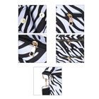 Zebra Muster Schultertasche für Damen, Größe 32x12x25 cm, Schwarz und Weiß image number 4