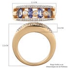 Tansanit und Zirkon Ring 925 Silber vergoldet  ca. 1,45 ct image number 6