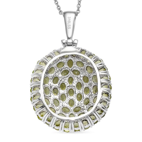 Natürlicher Peridot Anhänger mit Kette, Edelstahl ca. 9.44 ct image number 5