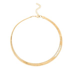 Herringbone Halskette, Edelstahl, Goldfarbenca. 40.5 cm+ 5 cm Extender