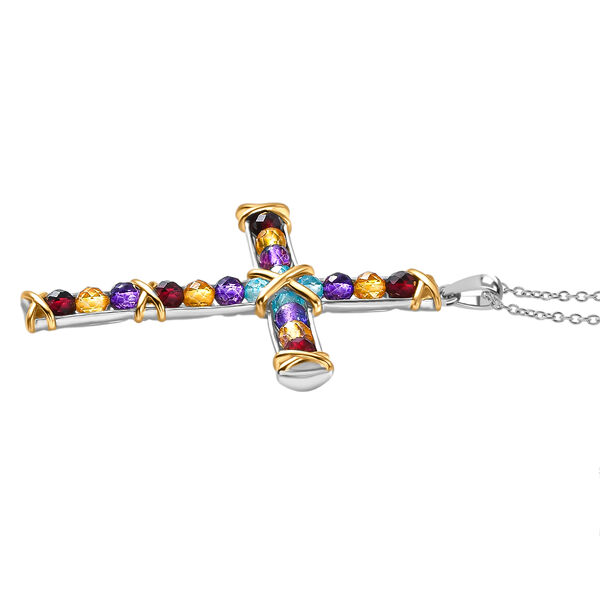 EverTrue AA Multi-Edelstein Anh&auml;nger mit 50cm Kette - 5,70 ct. image number 3