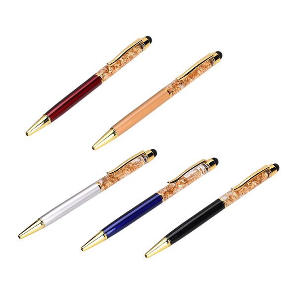 5er Set - Kugelschreibern mit Glitzerfolie und Touchspitze, 14x1 cm, Metall image number 2
