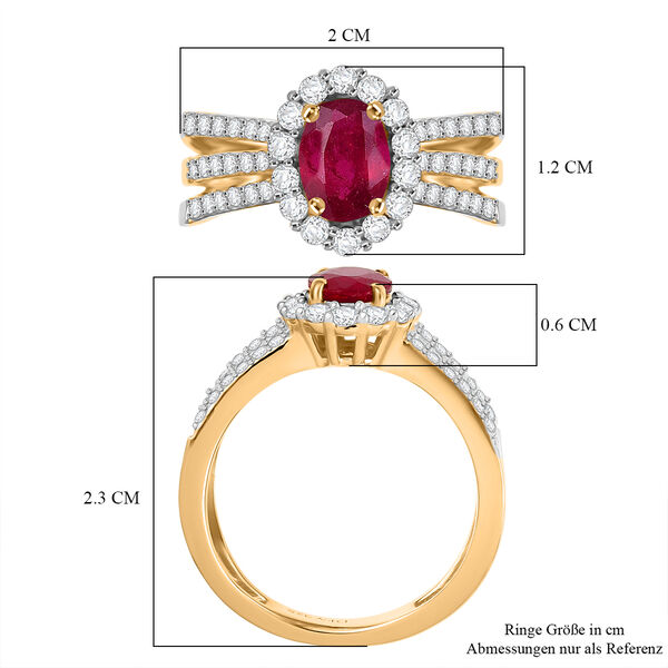D'Joy Afrikanischer Rubin und Moissanit zweifarbiger Ring - 1,80 ct. image number 7