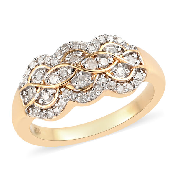 Diamant-Ring, 925 Silber Gelbgold Vermeil  ca. 0,33 ct image number 4