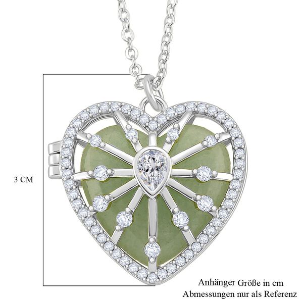 Herz Anh&auml;nger mit wechselbaren Edelsteinen und Kette, ca. 50 cm + 5 cm Extender, Nickelfreies Messing, Silberfarben image number 8