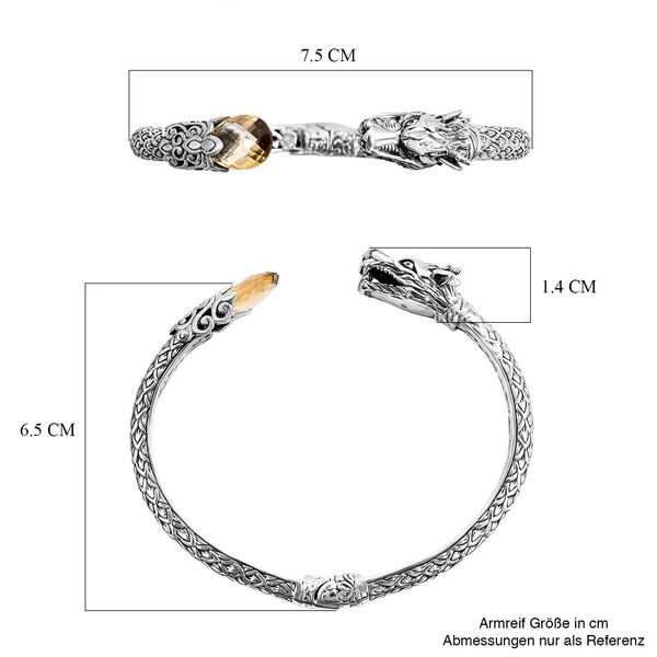 Royal Bali Kollektion - Citrin Armreif, ca. 19 cm, 925 Silber ca. 7.00 ct image number 5