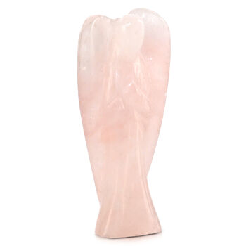 LIVMORE - Handgeschnitzte Schutzengel Figur Rosenquarz ca. 7,62 cm