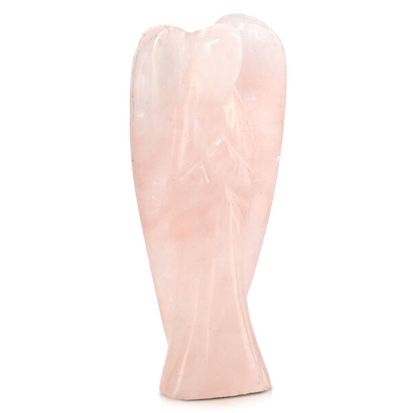 LIVMORE - Handgeschnitzte Schutzengel Figur Rosenquarz ca. 7,62 cm