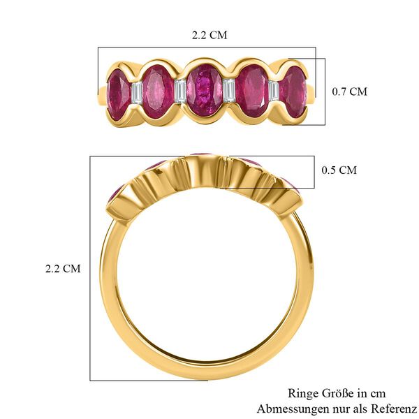 Afrikanischer Rubin und Zirkon-Ring - 1,83 ct. image number 6