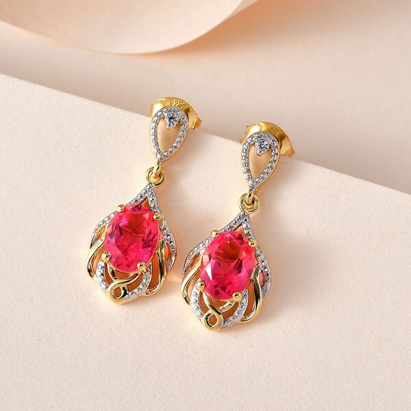 Sunset Triplett Quarz und Zirkon Ohrringe- 3,08 ct. image number 2