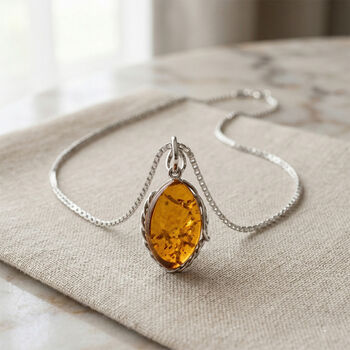 Nat&uuml;rlicher Baltischer Bernstein Anh&auml;nger 925 Silber