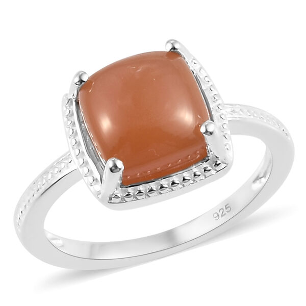 Pfirsich Mondstein Ring 925 Silber  ca. 2,85 ct image number 4