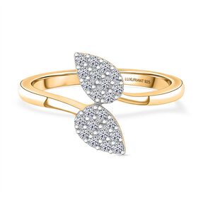 LUXURIANT DIAMANT - Lab Grown Diamant SI-GH Ring 925 Silber 750 Gelbgold Vermeil (Größe 17.00) ca. 0,25 ct