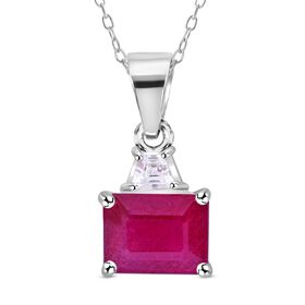 Afrikanischer Rubin und Zirkon Anhänger, ca. 3,83 ct.