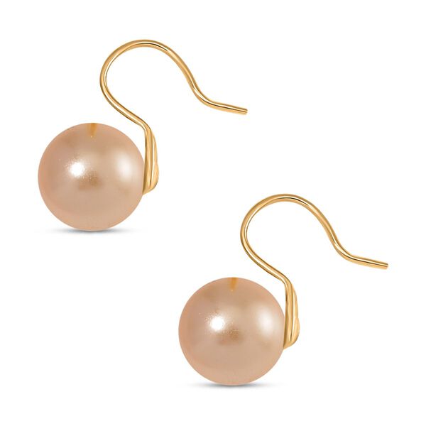 Goldene Muschelkernperle Ohrringe 925 Silber vergoldet image number 4