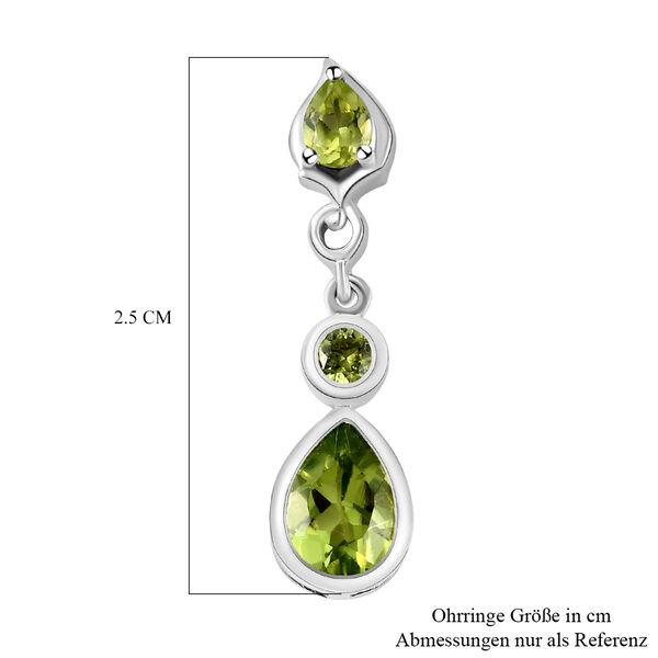 Natürliche Peridot-Ohrringe, 925 Silber platiniert ca. 1,94 ct image number 6
