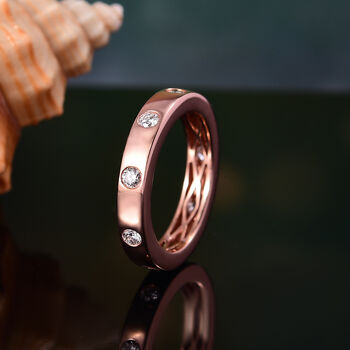 LUXURIANT VS-EF Labor Diamant Ring, 925 Silber mit E-Beschichtung in Ros&eacute;gold - 0,50 ct.