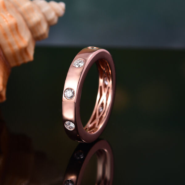 LUXURIANT VS-EF Labor Diamant Ring, 925 Silber mit E-Beschichtung in Ros&eacute;gold - 0,50 ct. image number 2