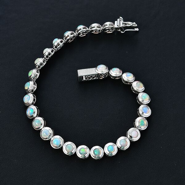 AA Natürlicher, äthiopischer Welo Opal Armband ca. 18 cm 925 Silber rhodiniert ca. 4,22 ct. image number 2