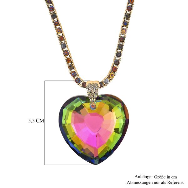 Mysticher Regenbogen Kristall Anhänger mit Kette, Goldfarben image number 5